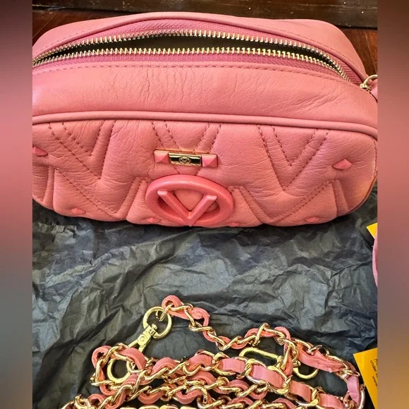 Valentino by Mario Vibrant Pink Crossbody Bag with Tassel - Picture 12 of 14